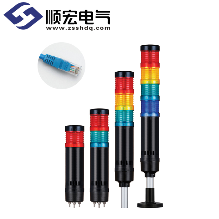 QT50L-ETN Φ50mm 铝管安装型 Ethernet LED 多层信号灯 Max.90dB