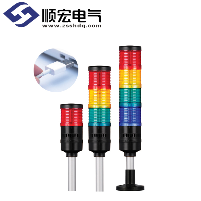 QT70L-USB Φ70mm 铝管安装型 USB LED 多层信号灯 Max.90dB