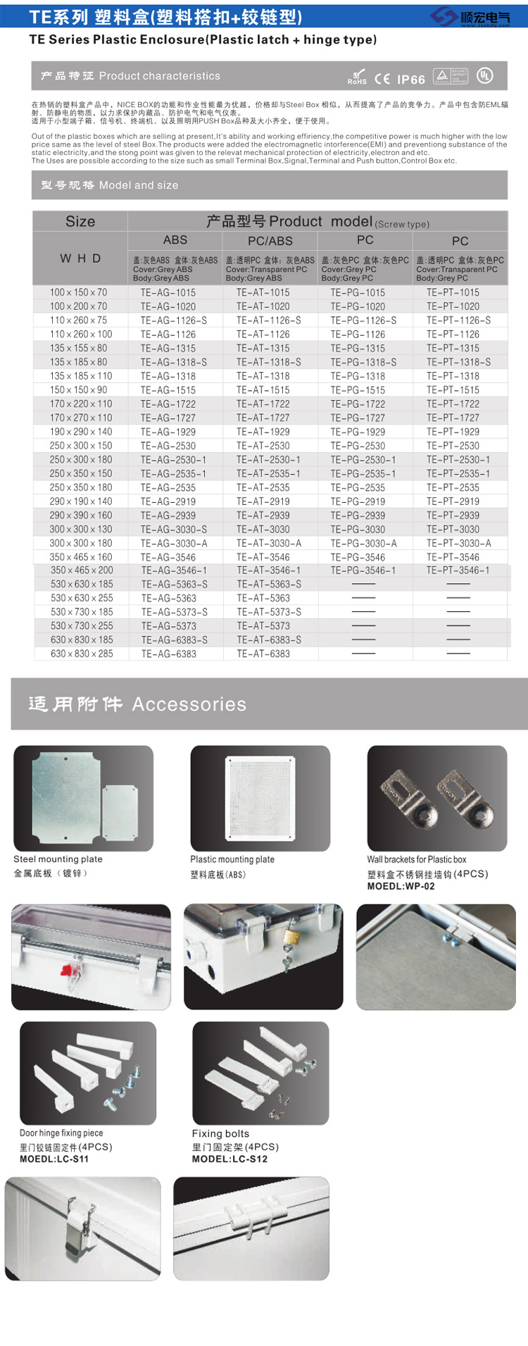 TE系列 塑料盒（塑料搭扣+铰链型） (4)